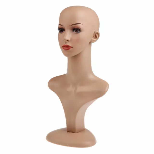 18'' Female Mannequin Head Model Stand,Manikin Wig Glasses Hat Display Stand