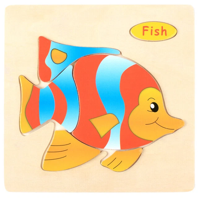 1PC Baby Toys 3D Wooden Puzzle Cartoon Learning Educational Kids Toy