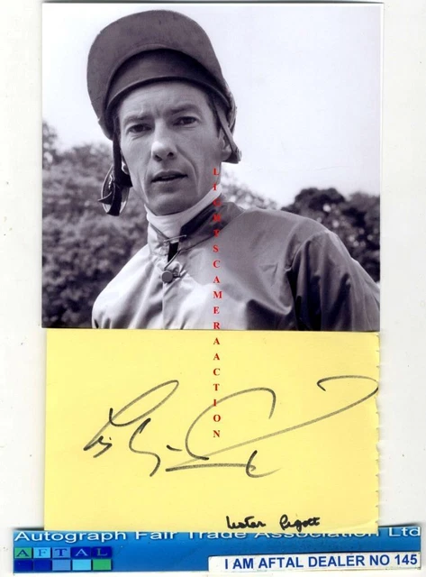 Lester Piggott vintage signed page AFTAL#145
