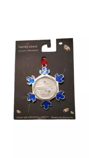 Harvey Lewis tm Holiday Ornament Crystalized tm Swarovski Elements Blue Sliver