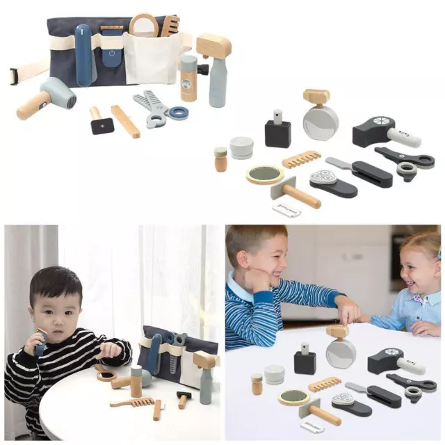 11x jouets de salon de beauté en bois semblant jouer accessoires de style