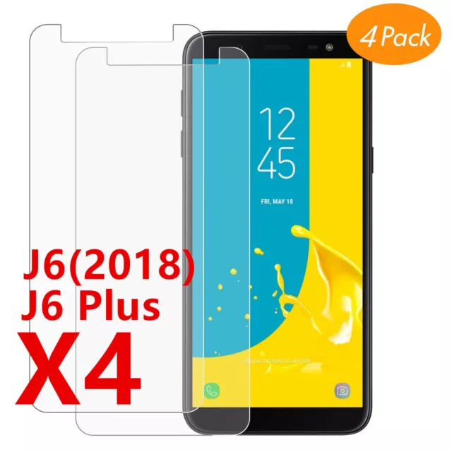 Film protection écran Galaxy pour Samsung J6 J6 Plus 2018 verre trempé LOT1/4