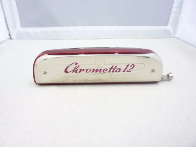 Vintage HOHNER Mundharmonika Chrometta 12 2