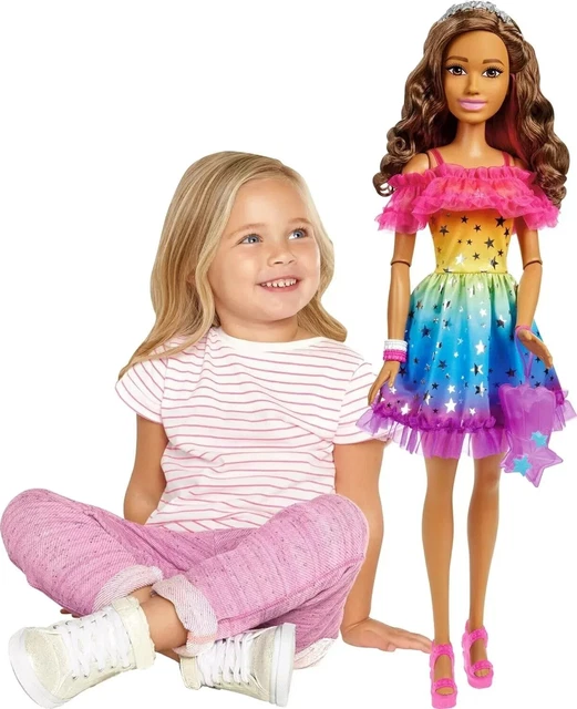 Promo Large Barbie Doll, 28 Inches Tall, Blond Hair And Rainbow Dress...