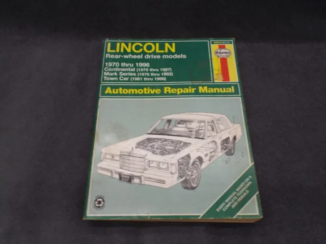 Repair/Shop Manual 1970 1972 1979 1996 Lincoln Continental Mark III IV V VI VII