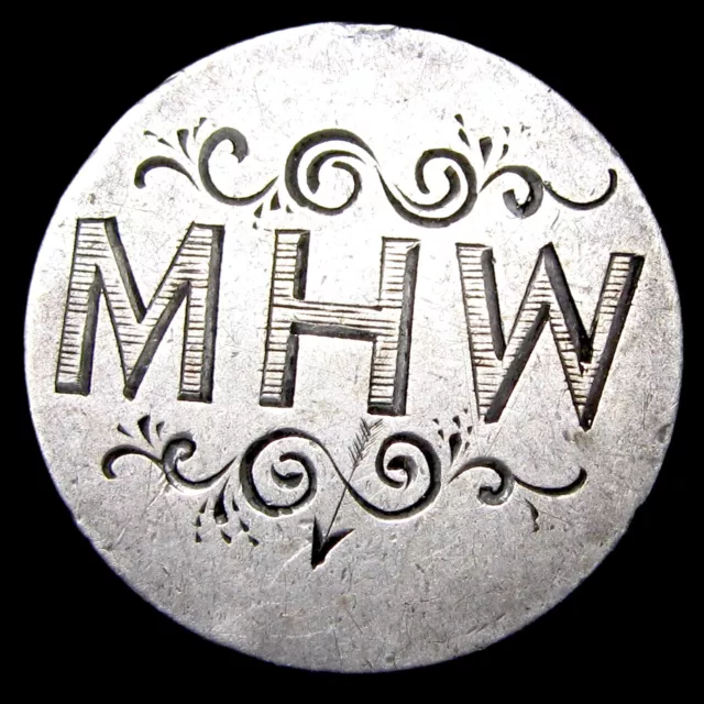 Dime "Love Token" ---- "1886 "  "M H W" ---- #FF801