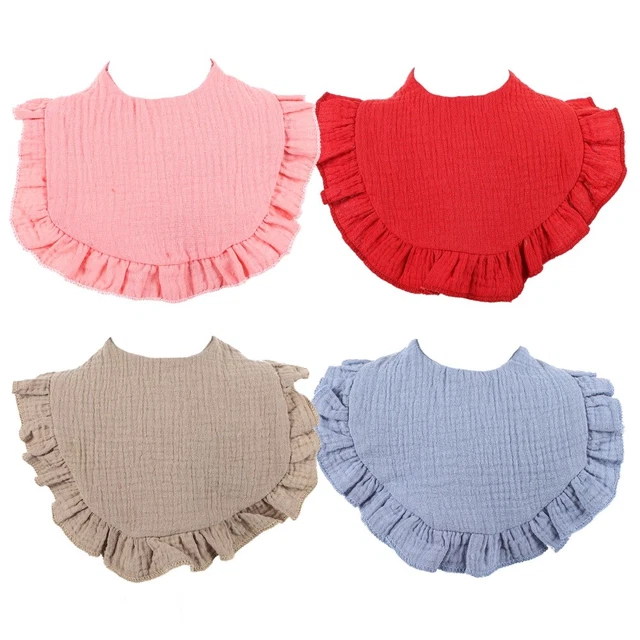 4 pcs Baby Cotton Bibs Drooling Infant Bibs Toddler Drool Bibs Baby Girl Bibs