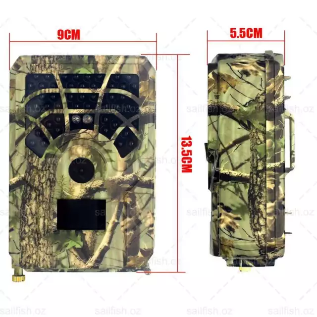 Trail Hunting Camera 16MP 1080P Wildlife Game Night Vision Outdoor Security Cam 2