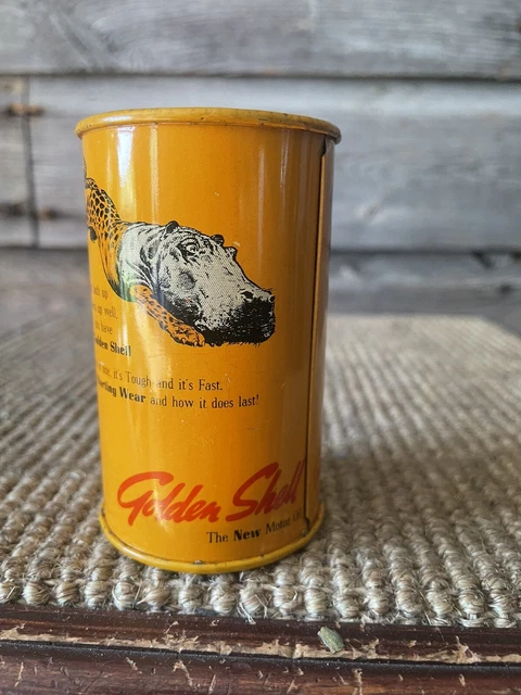 VINTAGE SHELL OIL Can Golden Shell Motor Oil Bank $600.00 - PicClick CA