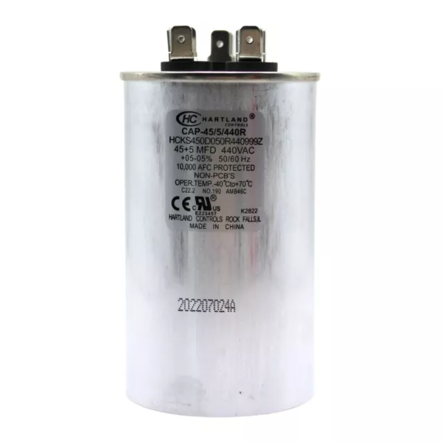 45/5uf MFD 370/440v dual run round Air Conditioner and furnace capacitor 