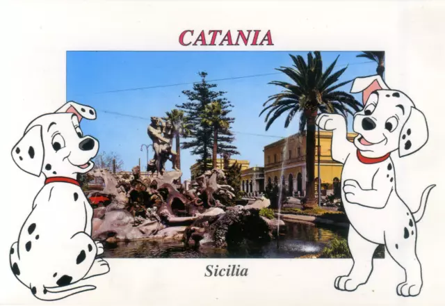 Cartolina Walt Disney -Catania - Piazza Stazione "Il ratto di Proserpina"(40529)