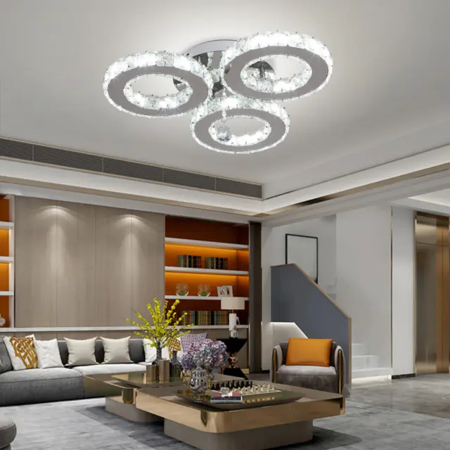 Ceiling Pendant LED Light Living Dinning Room Bedroom Crystal Chandelier Lamps