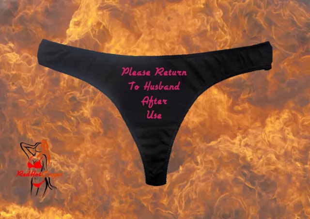 PLEASE RETURN TO Husband After Use Knickers Hotwife Cuckold Thong FREE UK  P&P £7.89 - PicClick UK