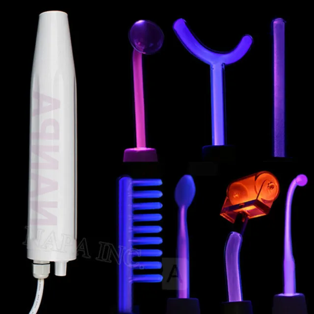 High Frequency Facial Machine Violet Glass Wand Ray Light Device Anti Acne