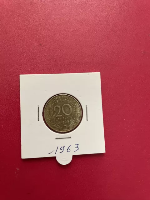 Pièce de monnaie 20 centimes Marianne 1963 République Française