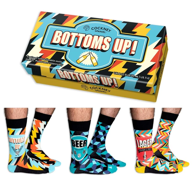 Oddsocks Prost! Bier SOCKEN 3er Set Paare 39 46 Papa Geschenk Strümpfe Lager NE