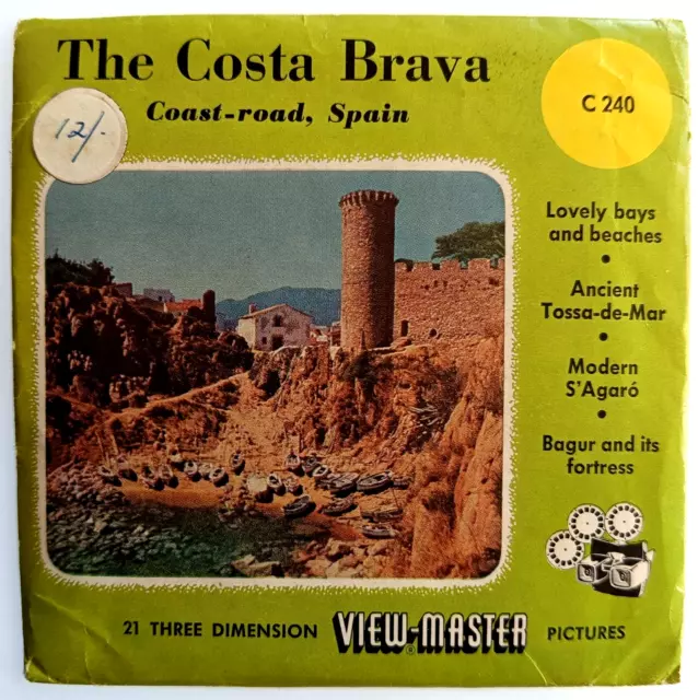 3x VIEW MASTER 3D REEL ⭐ COSTA BRAVA ⭐ + 3 Beilagen ! Stereo Bildscheiben C240