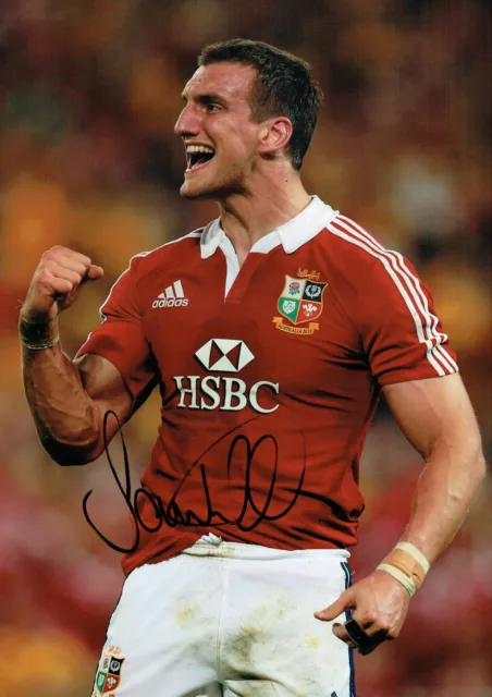 Sam WARBURTON Hand Signed Autograph 18x12 British Lions Rugby AFTAL COA