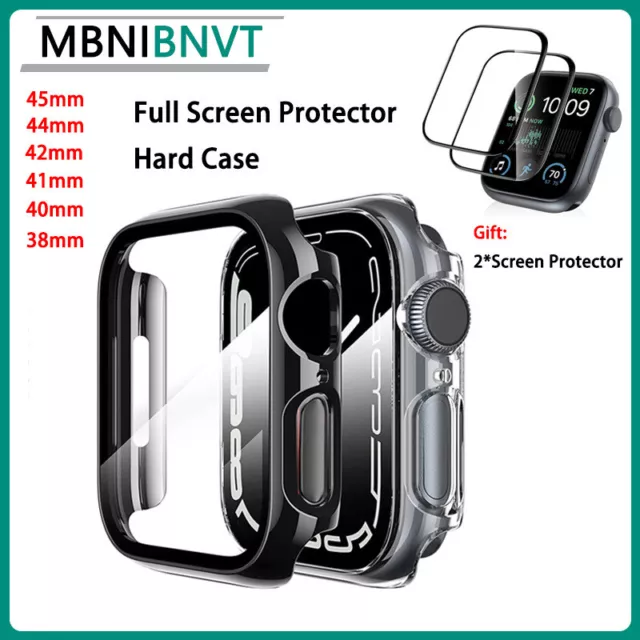 Hard Case protective Full Screen Protector For Apple Watch Series 9 8 45mm 42mm