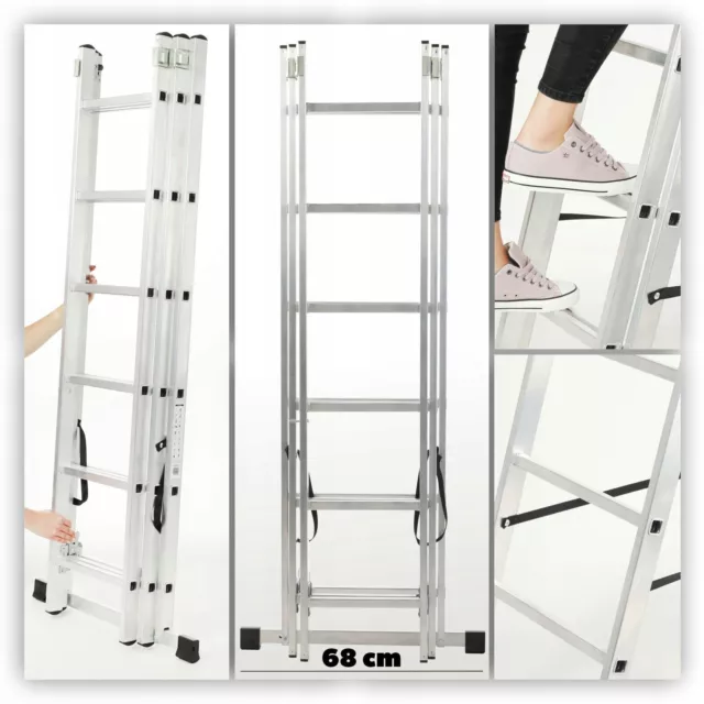 Escalera multifuncional KADAX, escalera multiusos fabricada en aluminio,... 3