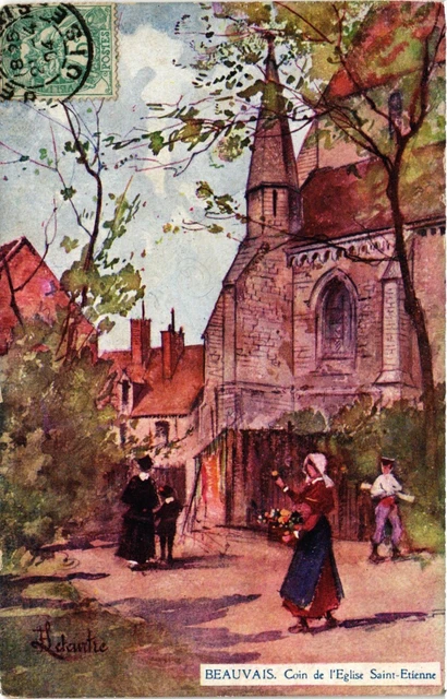 CPA AK BEAUVAIS Coin de l'Église St-ÉTIENNE (375690)