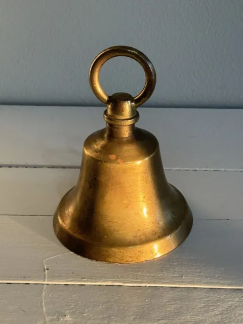 Vintage 4.5” Brass Fine Unique Handcrafted Cow Bell