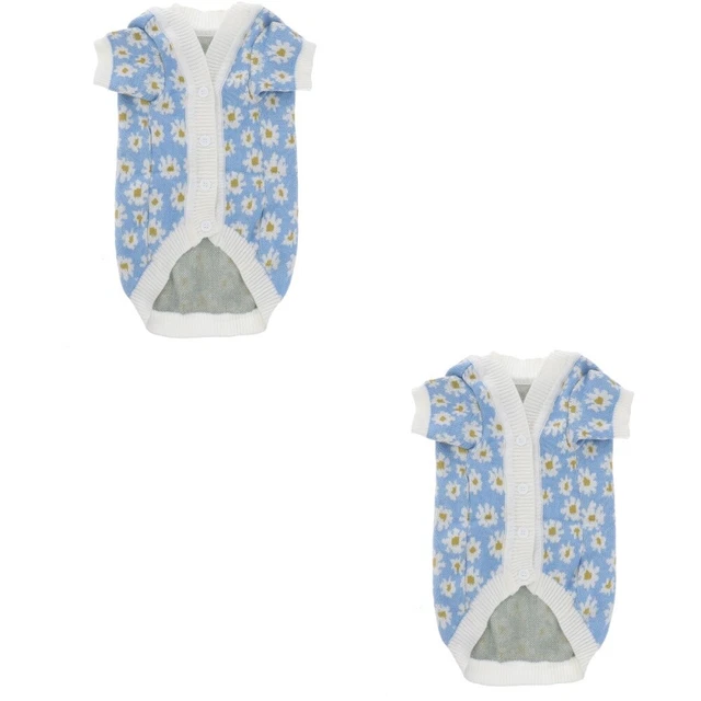 2 Pc Chandail Tricoté Pour Chiot Vêtements Tricotés D'hiver Chauds Chien Gilet