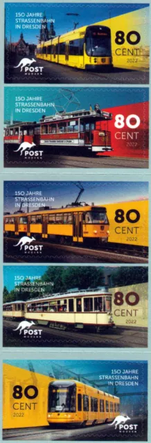 Deutsche Privatpos- Post Modern - 150 J. Straßenbahn in Dresden 2022. postfrisch