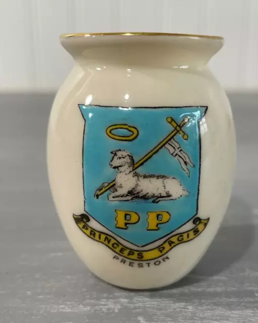 Carlton W&R Stoke on Trent Crested Heraldic China Mini Roman Urn Crest of Presto