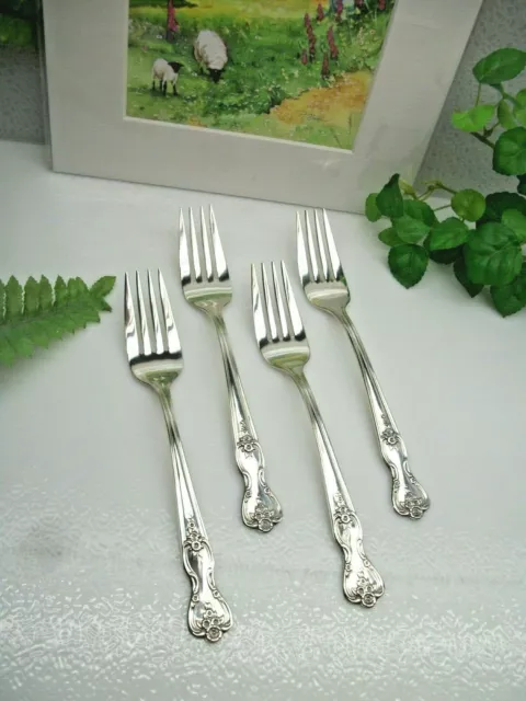 4     Wm. Rogers   MAGNOLIA  Inspiration  Silverplate  Salad Forks   1951