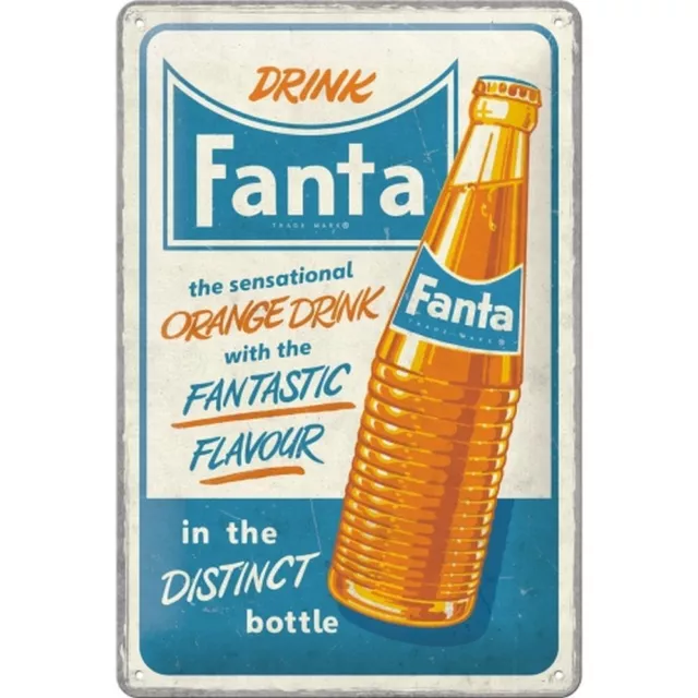 Retro tin sign metal sign vintage 8 x 12 in - Fanta - Fanta Sensational Orange D