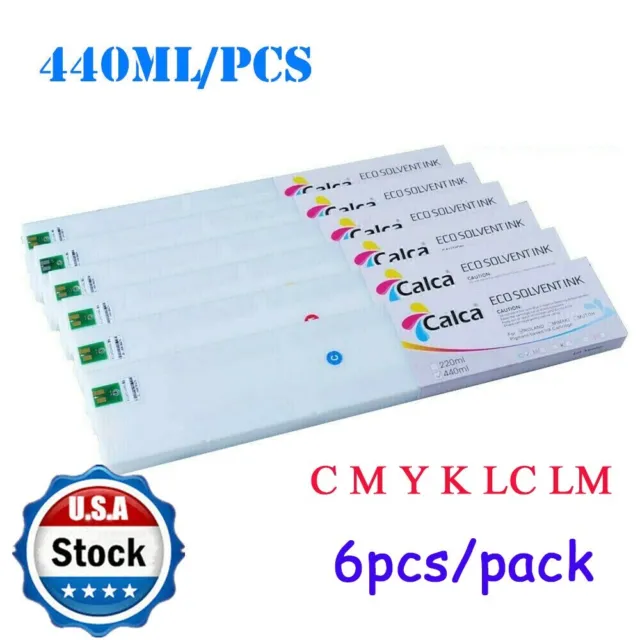 CALCA 6pcs/pack C M Y K LC LM Compatible 440ml Roland ECO-Sol Max Ink Cartridge