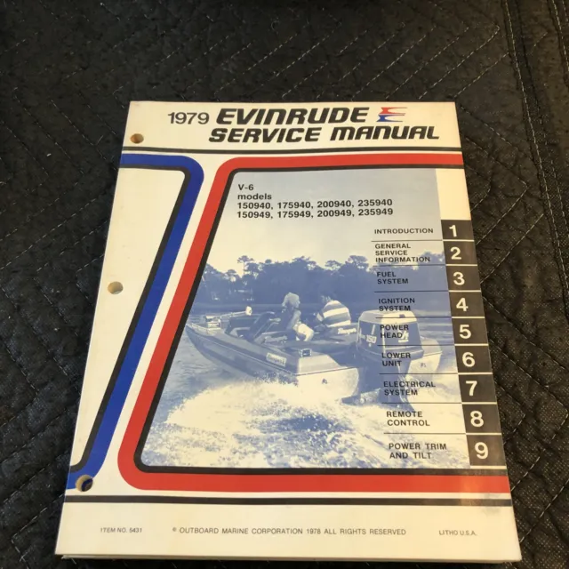 5431 OMC Evinrude Outboard Service Repair Manual V-6 150-235 HP 1979