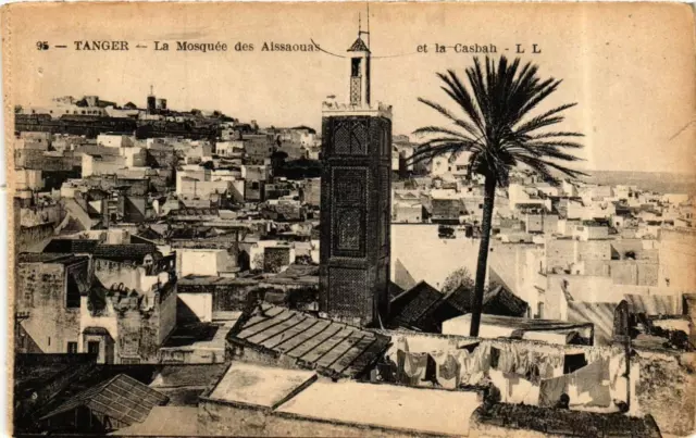 CPA AK TANGER La Mosquée des Aissaouas et la Casbah MAROC (720017)