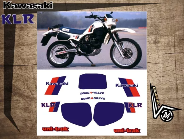 KIT  decal KAWASAKI KLR 600 1986 1990 adesivi/adhesives/grafiche/stickers/decals