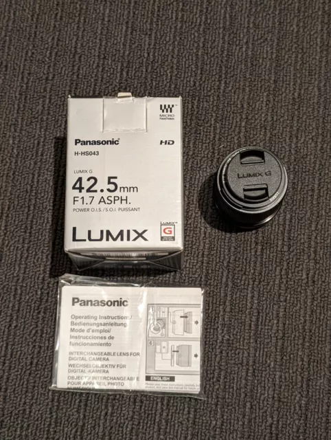 NEAR MINT Panasonic Lumix G 42.5mm f/1.7 Aspherical Power O.I.S. Lens - Black