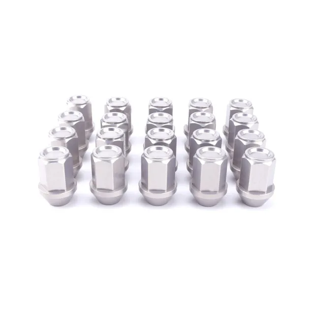 20pcs Aluminum Tuners Lug Nuts M12x1.5 60 Degree Tapered Wheel Bolts 35mm Silver