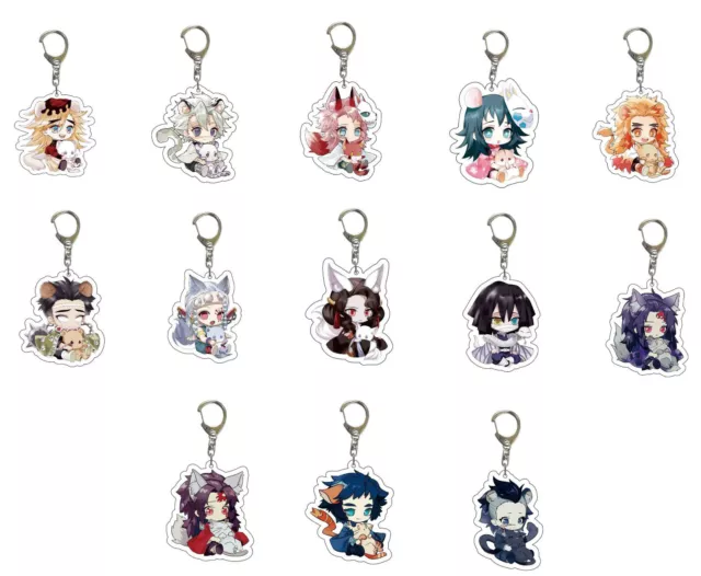 Kimetsu No Yaiba Anime Demon Slayer Keychains Keyrings Keyfobs 2