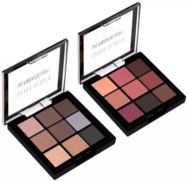 Paleta de sombras de ojos Swiss Beauty Ultimate de 9 colores pigmentados de...