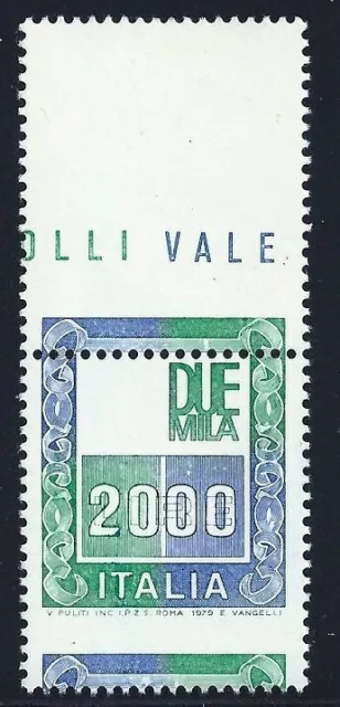 1979 Repubblica, Alti valeurs Lire 2 000 VARIÉTÉ SYRACUSAINE MANQUANTE