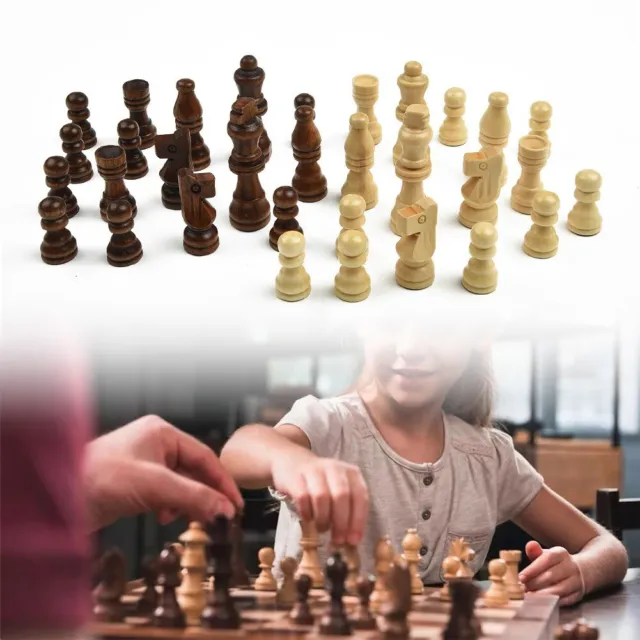 Jeu d'échecs classique 32 pièces en bois sculpté taille 65 mm idéal pour les