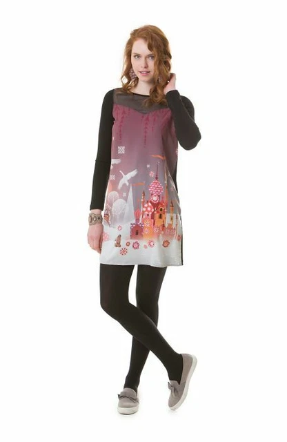 Robe Anatopik Kokeshi Naomi - Taille 36, Multicolore, Longueur Genou, Occasion Très Bon état