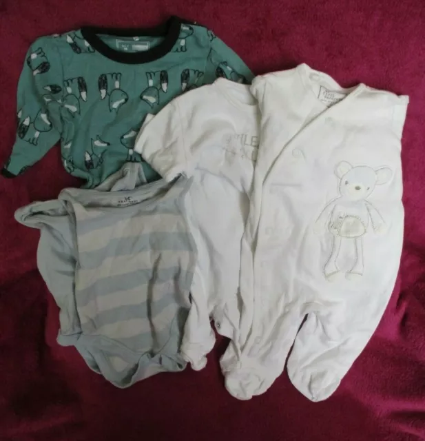 Baby Boy Clothing Bundle First Size 1-2 Months x 5 Items - T-Shirt - Sleepsuits