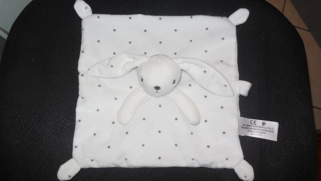 doudou plat lapin blanc étoile gris SIMBA TOYS ( 2 dispo) - état NEUF -
