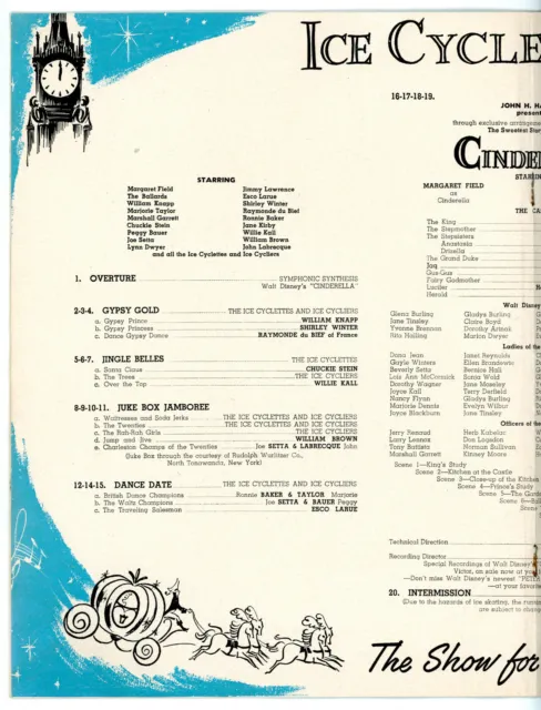 Ice Cycles 1953 Souvenir ~ Walt Disney ~ 8Th Cinderalla Edition ~ Ice Capades 5