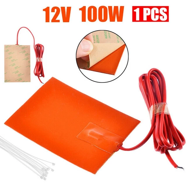 For Engine Block Tank Oil Pan Silicone Heater Pad Mat-12V 9x13cm Heating Plate