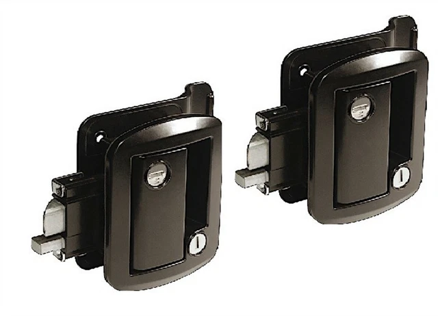 2 Pack RV/Camper/Trailer Two Global Exterior Entry Door Locks BLACK