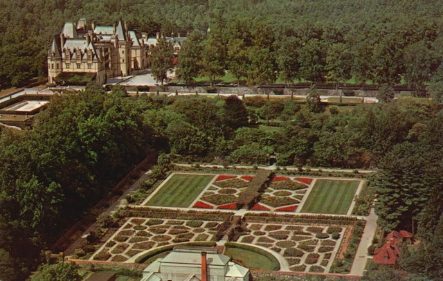 Postcard NC Asheville Biltmore House & Gardens Aerial View Vintage PC H929