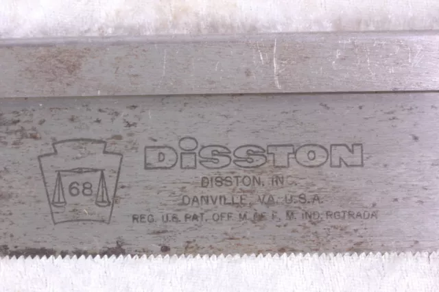 Vintage Disston No. 68 Dovetail Saw 10" Blade Back Saw