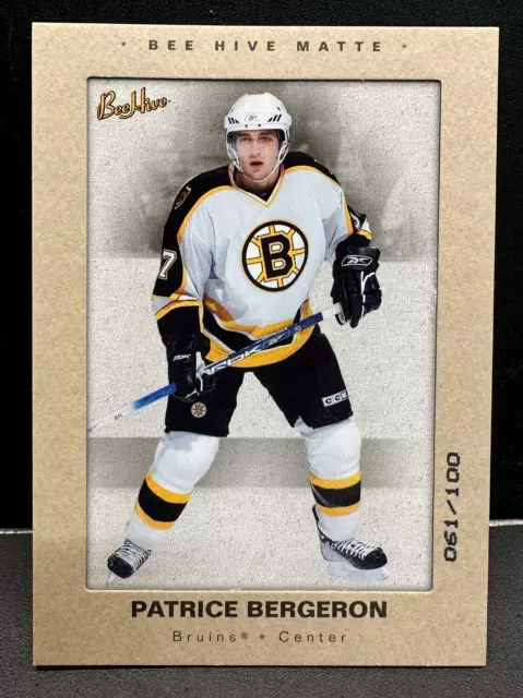 Patrice Bergeron 2005-06 cubierta superior colmena abeja mate SP #7 serie #d/100 bruins